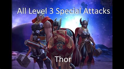 All Thor Level 3 Special Attacks Mcoc Youtube