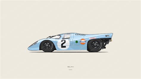 Porsche 917K 1970 Hand-Illustrated Premium Artwork