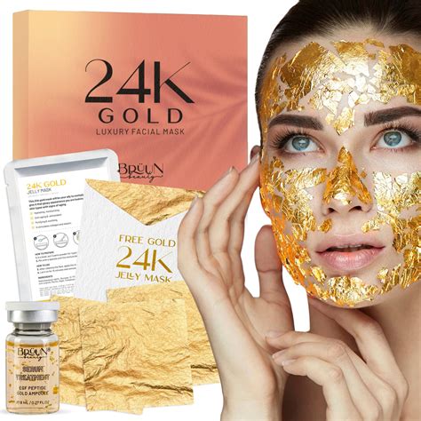 24k Gold Facial Mask Set With Jelly Mask And Serum Luxurious Premium Treatment