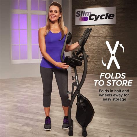 Exercise Bike Zone: Slim Cycle Stationary Exercise Bike with Arm