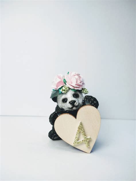 Schleich Panda Cub Cake Topper Floral Crown Personalized Etsy