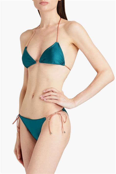 ZIMMERMANN Cassia Embellished Triangle Bikini THE OUTNET