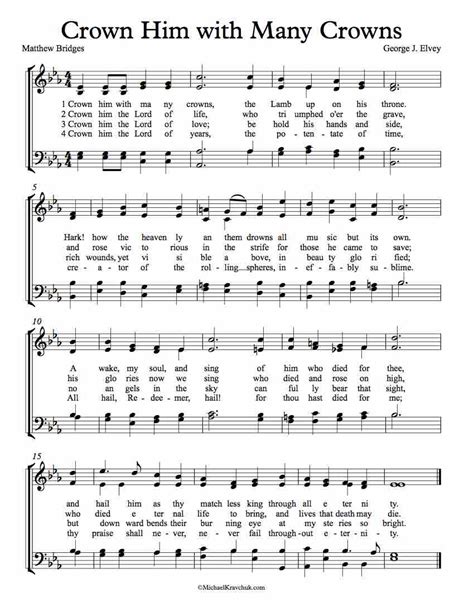 Free Choir Sheet Music – Crown Him With Many Crowns – Michael Kravchuk