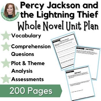 Percy Jackson And The Lightning Thief Novel Study Th Th Th Tpt