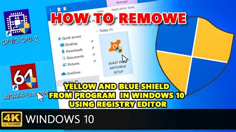 How To Remove Blue And Yellow Shield From Icon In Windows 10 Without