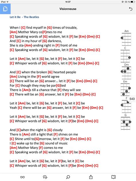 Let It Be Guitar Chords And Lyrics Ukulele Songs Ukulele Chords