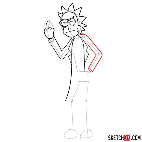 How To Draw Rick Sanchez Showing His Middle Finger Sketchok Artofit