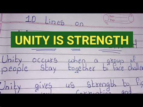 Lines On Unity Is Strength Essay On Unity Is Strength In English