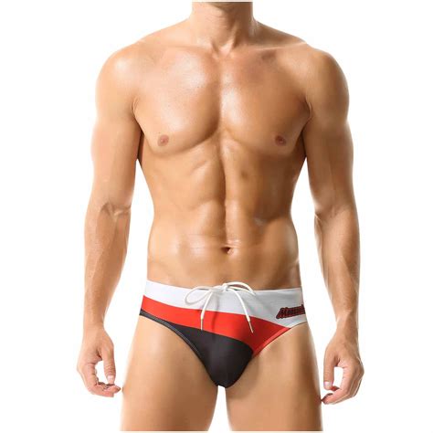 Clearance 2025 ZVNAΖH Mens Swim Briefs Men s Sexy Briefs Low rise Bikini Beach Briefs Swimming
