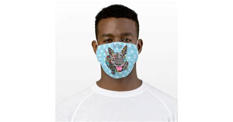 Cute and Colorful Pit Bull Face Mask | Zazzle