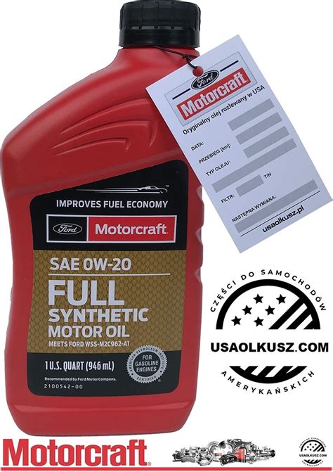 Full Syntetyczny Olej Silnikowy Motorcraft 0W20 1l Ford Lincoln 0W 20