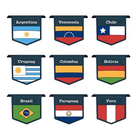 Free Vector Hand Drawn South America Flags Element Collection