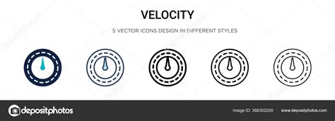 Velocity Icon Filled Thin Line Outline Stroke Style Vector Illustration