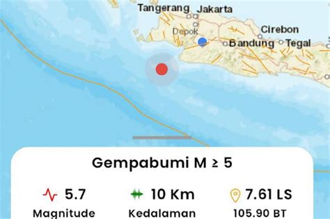 Banten Diguncang Gempa Magnitudo 5 7 Getaran Dirasakan Hingga Sukabumi