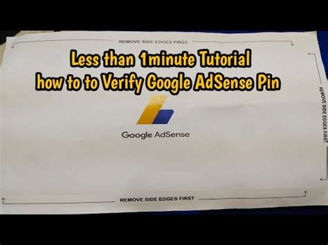 How To Verify Google AdSense Pin Easy Tutorial How To Verify Google