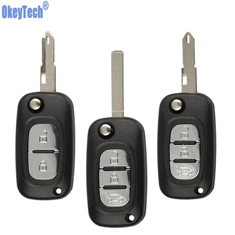 OkeyTech 2 3 Buttons Car Remote Key Case Shell For Renault Clio Megane