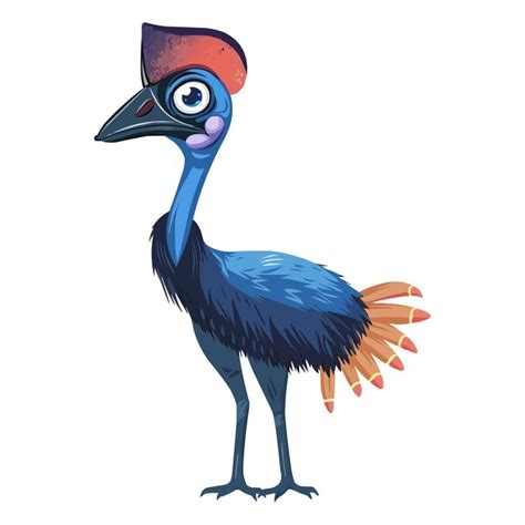 A Cute Cartoon Cassowary Standing Vector Premium Ai Generated Vector