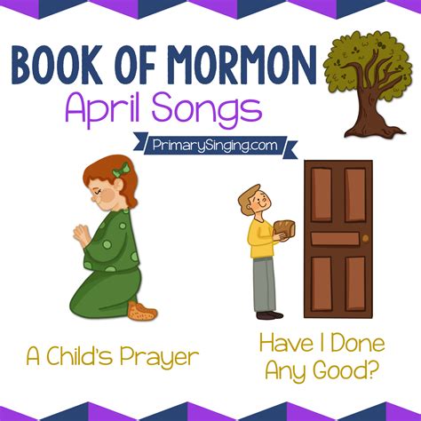 April Book of Mormon Primary Songs List for 2024 Come Follow Me - Primary Singing