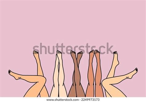 Diverse Multiracial Women Naked Legs On Stock Vector Royalty Free Shutterstock