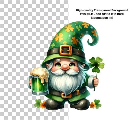 Watercolor Saint Patrick Gnomes Clipart 46 Png Festive Gnomes Clipart