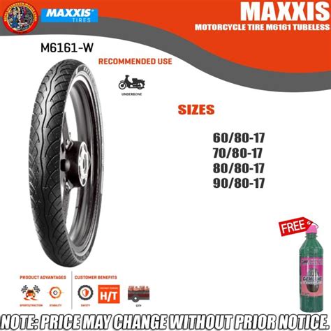 MAXXIS MOTORCYCLE TIRE M6161 TUBELESS WITH SEALANT Lazada PH