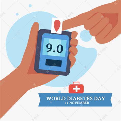 糖尿病world Diabetes Day手绘检测场景素材图片免费下载 千库网