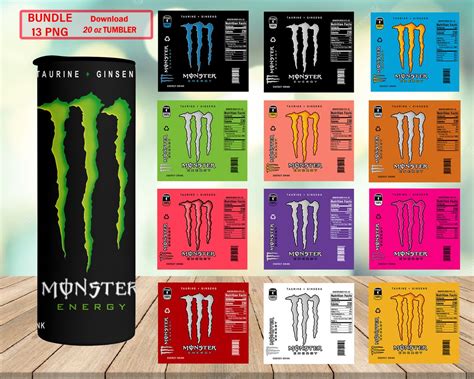 Monster Drink Energy Wrap Tumbler 20oz Sublimation Monster Etsy UK