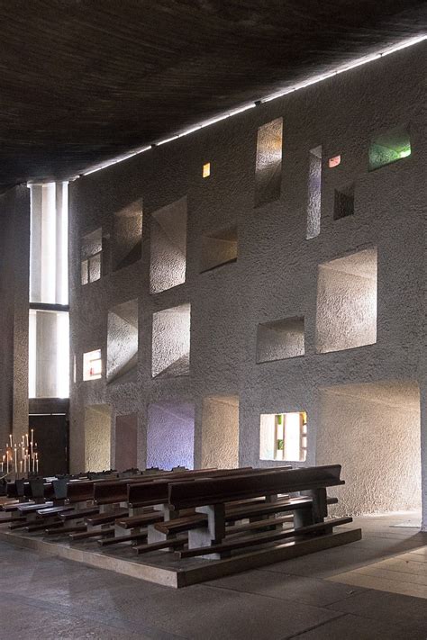 Inside the chapel of Notre Dame du Haut - Ronchamp, France - a chapel ...