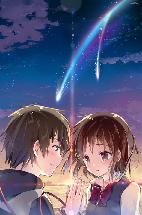 Kimi No Na Wa Wallpaper Couple Love Anime Art Me Me Me Anime Anime Love Mitsuha And Taki Kimi