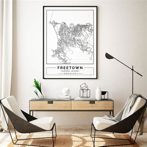 Freetown Map Print Freetown Map Poster Freetown Wall Art | Etsy