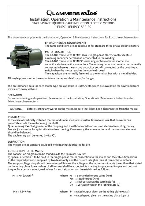 Single Phase Motor Capacitor Sizing Chart Pdf | Webmotor.org