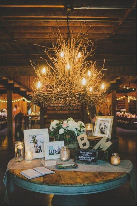 Rustic Barn Wedding Guest Book Sign In Table Decor Wedding Table