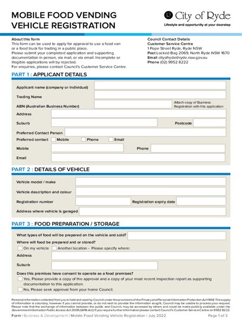 Fillable Online Ryde Nsw Gov Aufilesassetsmobile Food Vending