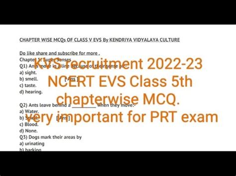 KVS Recruitment 2022 23 EVS Ncert Class 5 Multiple Choice Questions