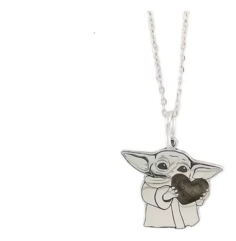 Dije Baby Yoda Star Wars Grogu Plata 925 Collar Con Cadena Meses Sin