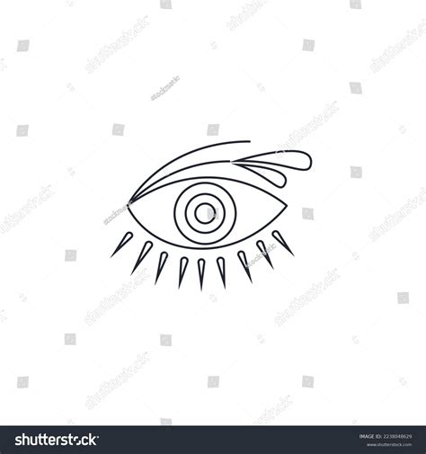 Hand Drawing Eye Line Icon Outline Stock Vector (Royalty Free ...