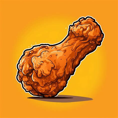 Premium AI Image Hand Drawn Cartoon Delicious Fried Chicken Legs