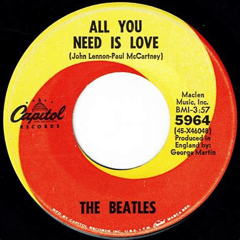 The Beatles – All You Need Is Love (1967, Pinckneyville Pressing, Vinyl ...