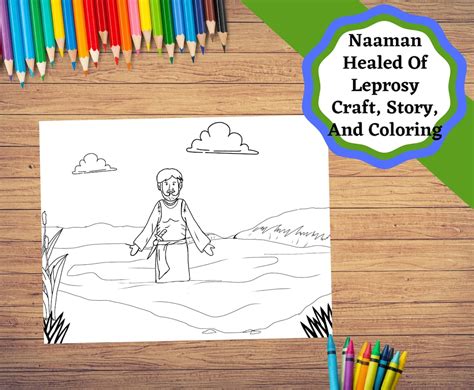 Naaman Healed Of Leprosy Printable Craft Story And Coloring Page