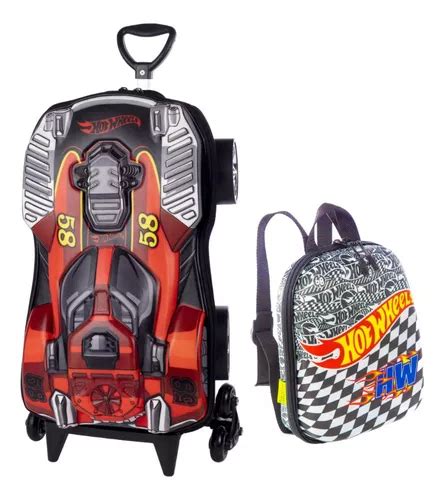 Mochila E Lancheira Impermeável Hot Wheels Infantil Menino