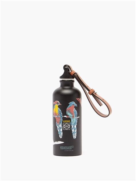 Loewe Paula S Ibiza X Sigg Parrots Print Metal Water Bottle Black