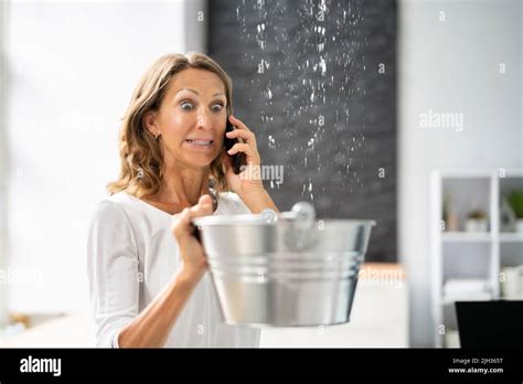 Water Flood And Pipe Leak In House Stock Photo - Alamy