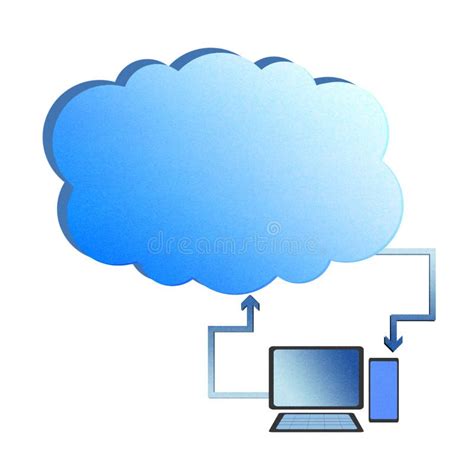 Transferring Documents Or Data To A Cloud Stock Illustration