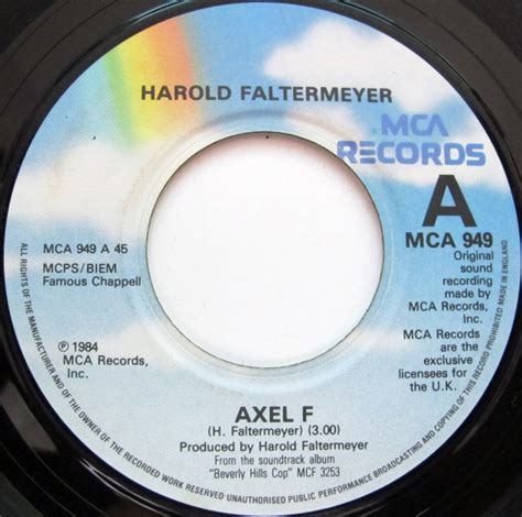 Harold Faltermeyer Axel F 1984 Vinyl Discogs