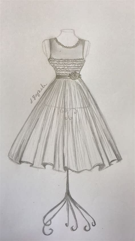 Kleid gezeichnet | Kleider zeichnen, Kleidung zeichnen, Kleid design