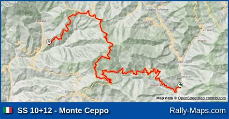 Ss Monte Ceppo Stage Map Rallye Sanremo Rallye D Italia