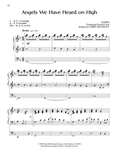 Angels We Have Heard On High Por Larry Shackley Partituras Para Órgano En Sheet Music Direct