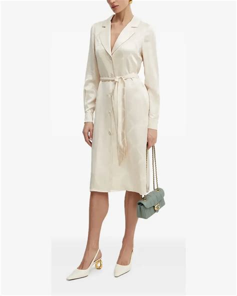 Twin Set Kleid mit Ketten Print und Gürtel Nude bei MyBestBrands shoppen