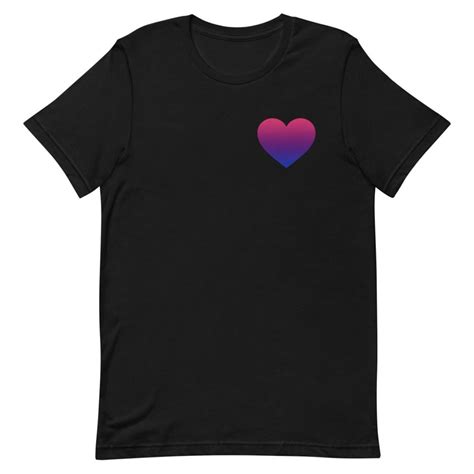 Bisexual Pride Flag Gradient Heart T Shirt Lgbt Pride Shirt Etsy