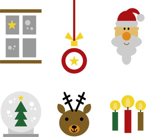 Festive Christmas Icons Public Domain Vectors